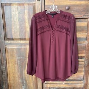 WHBM Long Sleeves Lace Insert Tunic